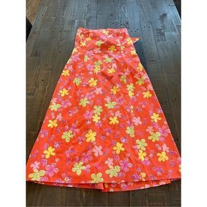 Lilly Pulitzer Orange Floral Midi Dress